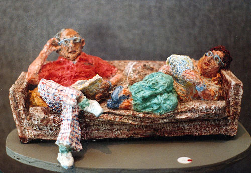 Mary Ann and Gino on the Couch sculpture