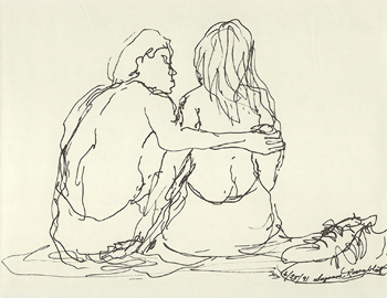 47 - couple sitting on beach